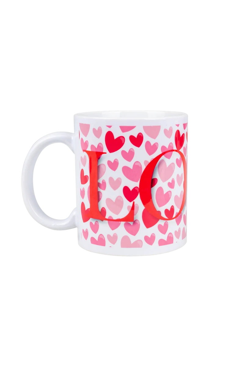 Taza cerámica blanca - Corazones