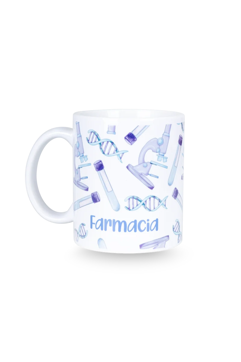 Taza cerámica blanca - Laboratorio Farmacia