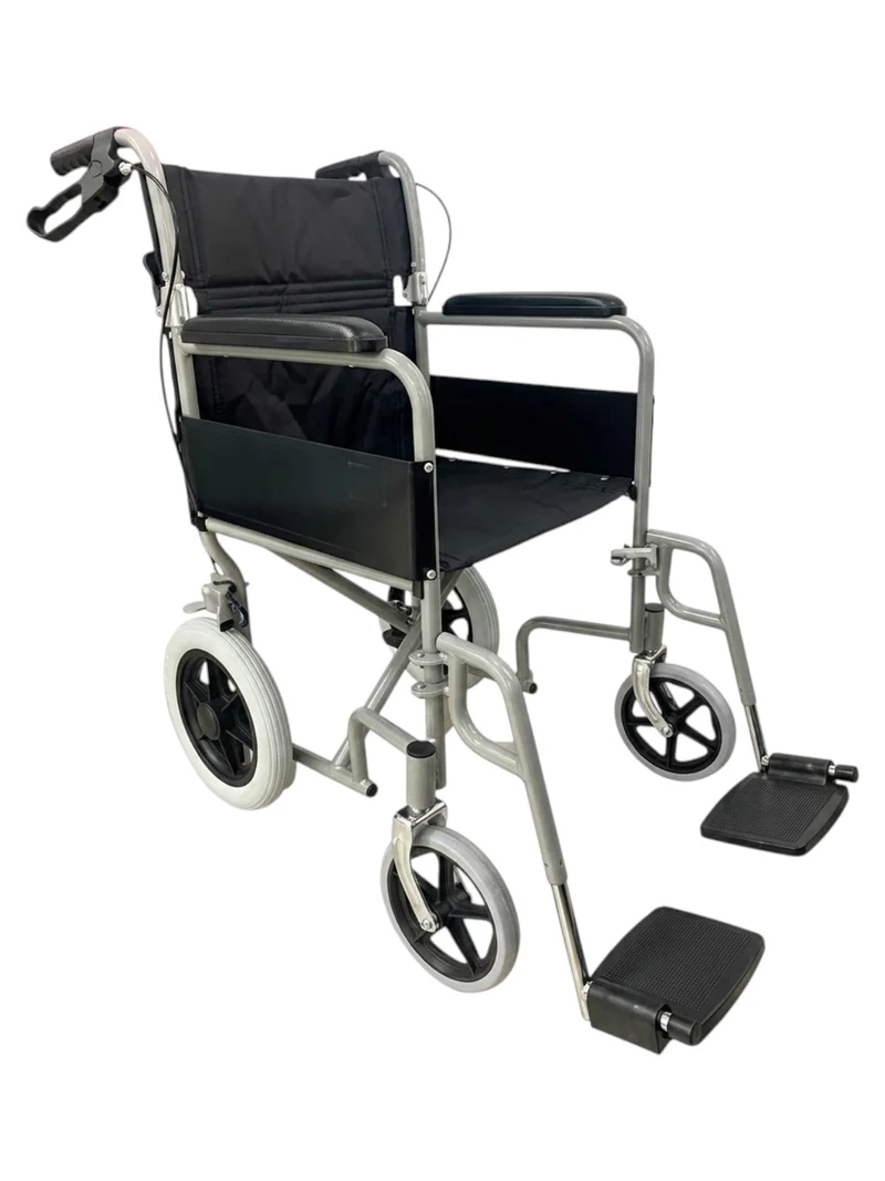 Silla de Ruedas de Traslado Plegable de Aluminio Negra BM9731 Bienstar