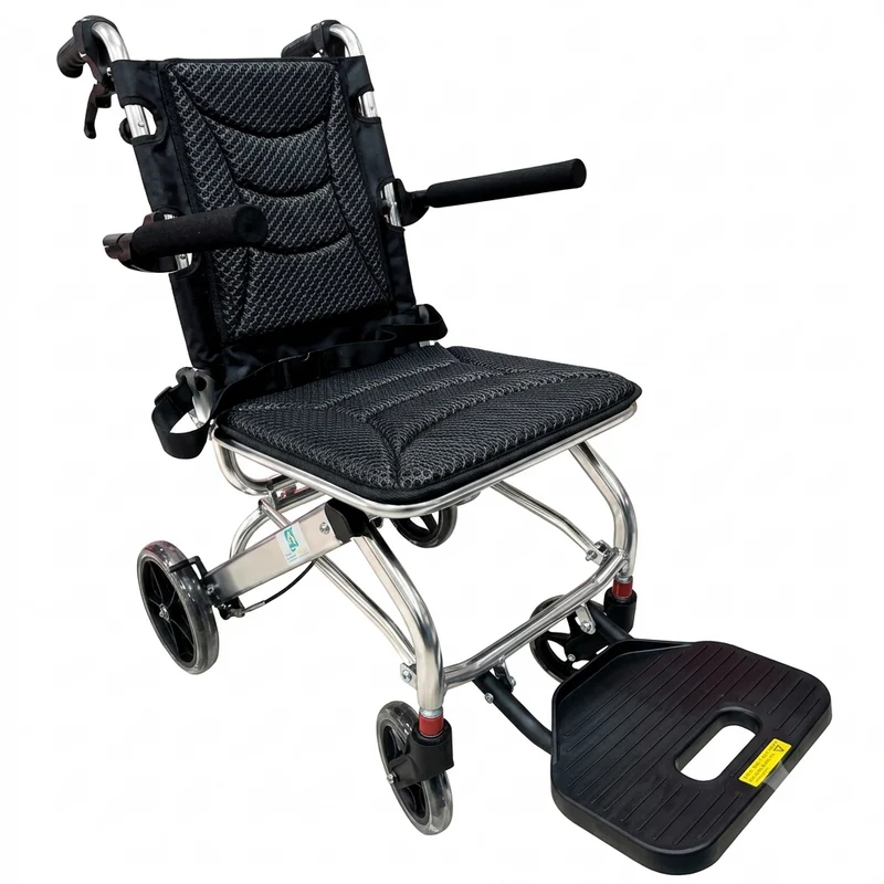 Silla de Ruedas Tipo Traslado de Acero Tapiceria de Tela 100 Kg