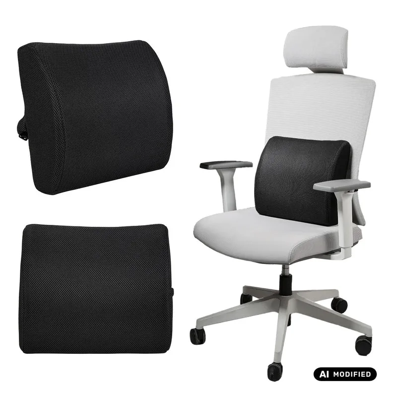 Cojín lumbar de espuma viscoelástica Promedix, 34 x 31 x 12 cm, densidad de la espuma: 50D, PR-216