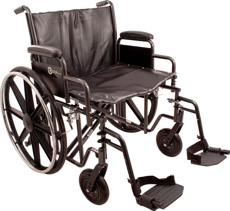 ProBasics Heavy Duty K0007 Wheelchair, 22" x 18" Seat with Footrests