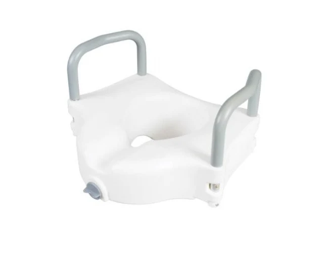Raised Toilet Seat with Armrests
