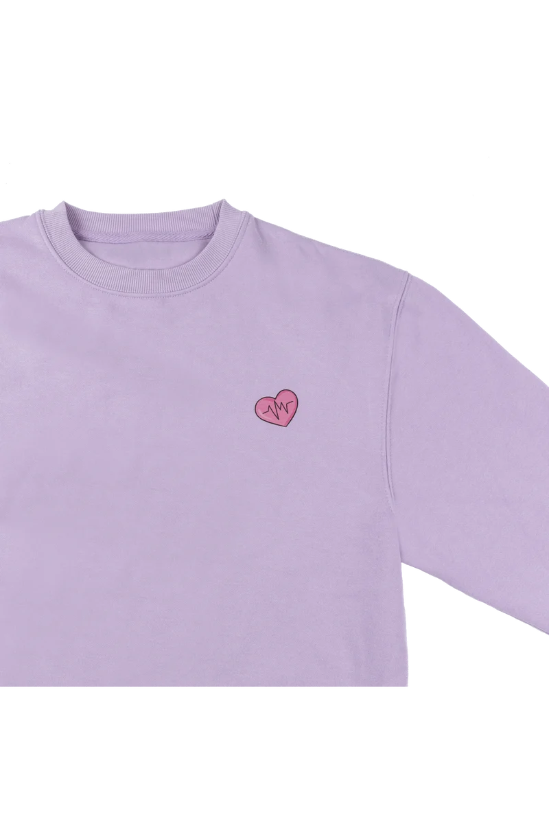 Sudadera lavanda estampado sanitario