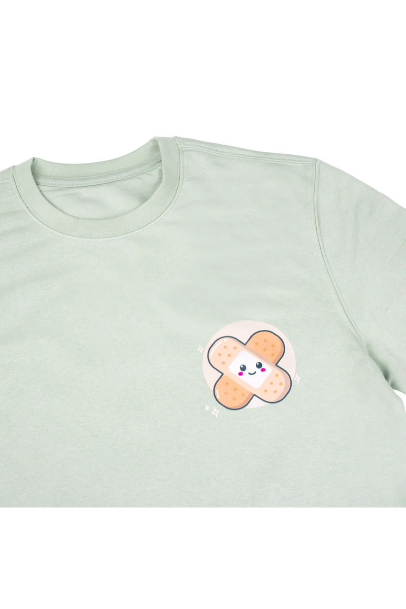 Sudadera verde estampado sanitario