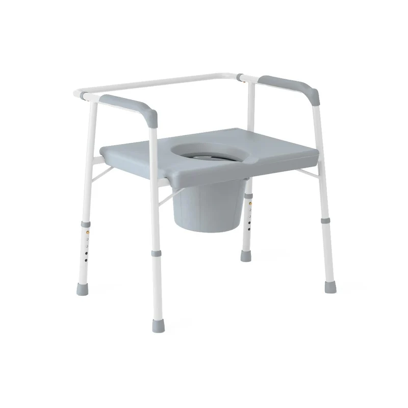 Medline Bariatric Steel Commode with Fixed Seat, 650 lbs. Weight Capacity