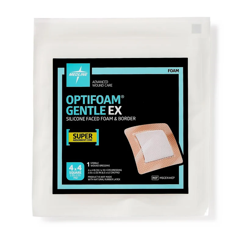 Optifoam Gentle EX Bordered Foam Dressing, 4" x 4" (1EA)