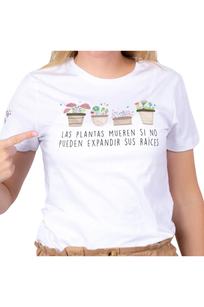 Camiseta blanca mujer - Plantas