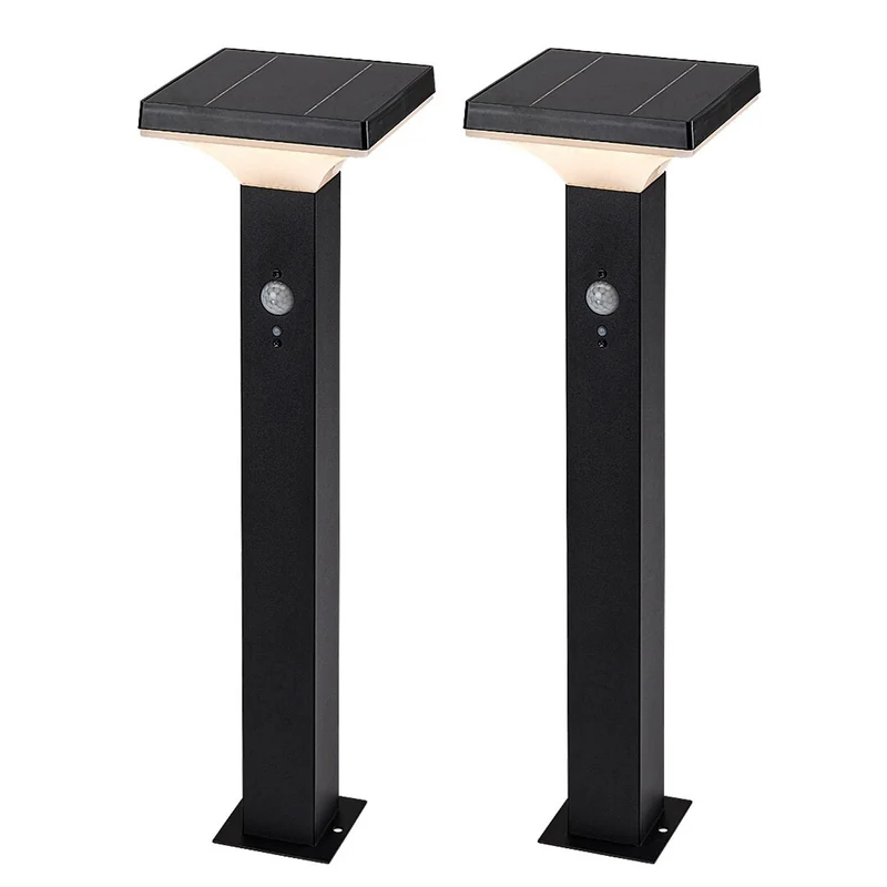 Lámpara Rabalux, de exterior, solar, de pie, LED 4 W, IP44, negra, Geleen, 2 unidades