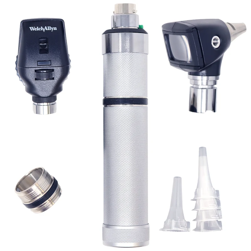Estuche de Diagnostico Recargable Halogeno 3.5v Oftalmo Standar Otoscopio 25020 Mango Convertible