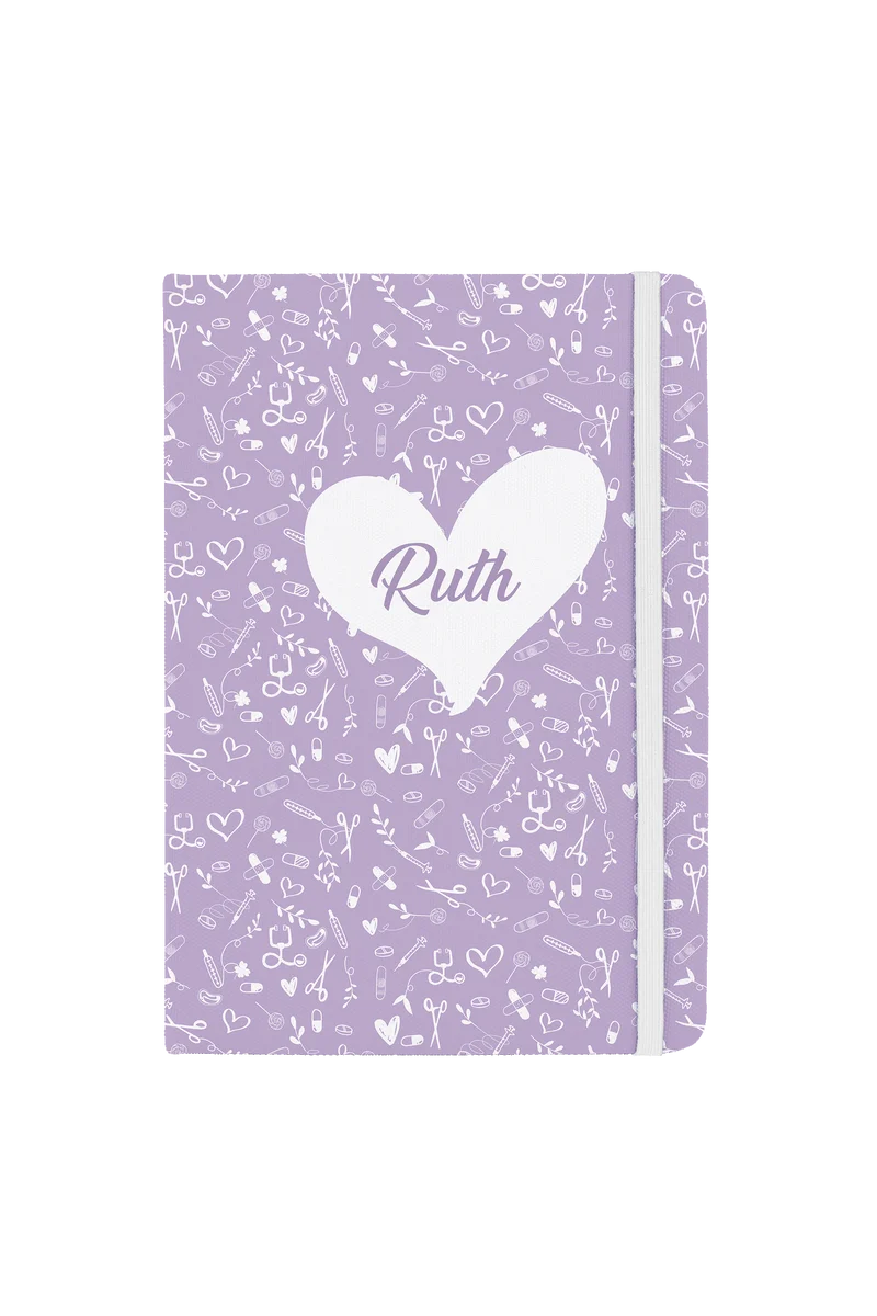 Libreta A5 con goma blanca – Sweet Lavanda