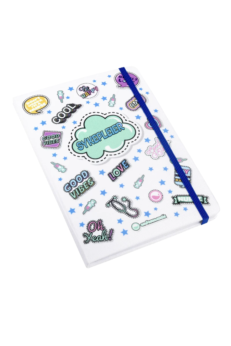 Libreta Personalizable A5 goma azul - Stickers Collection