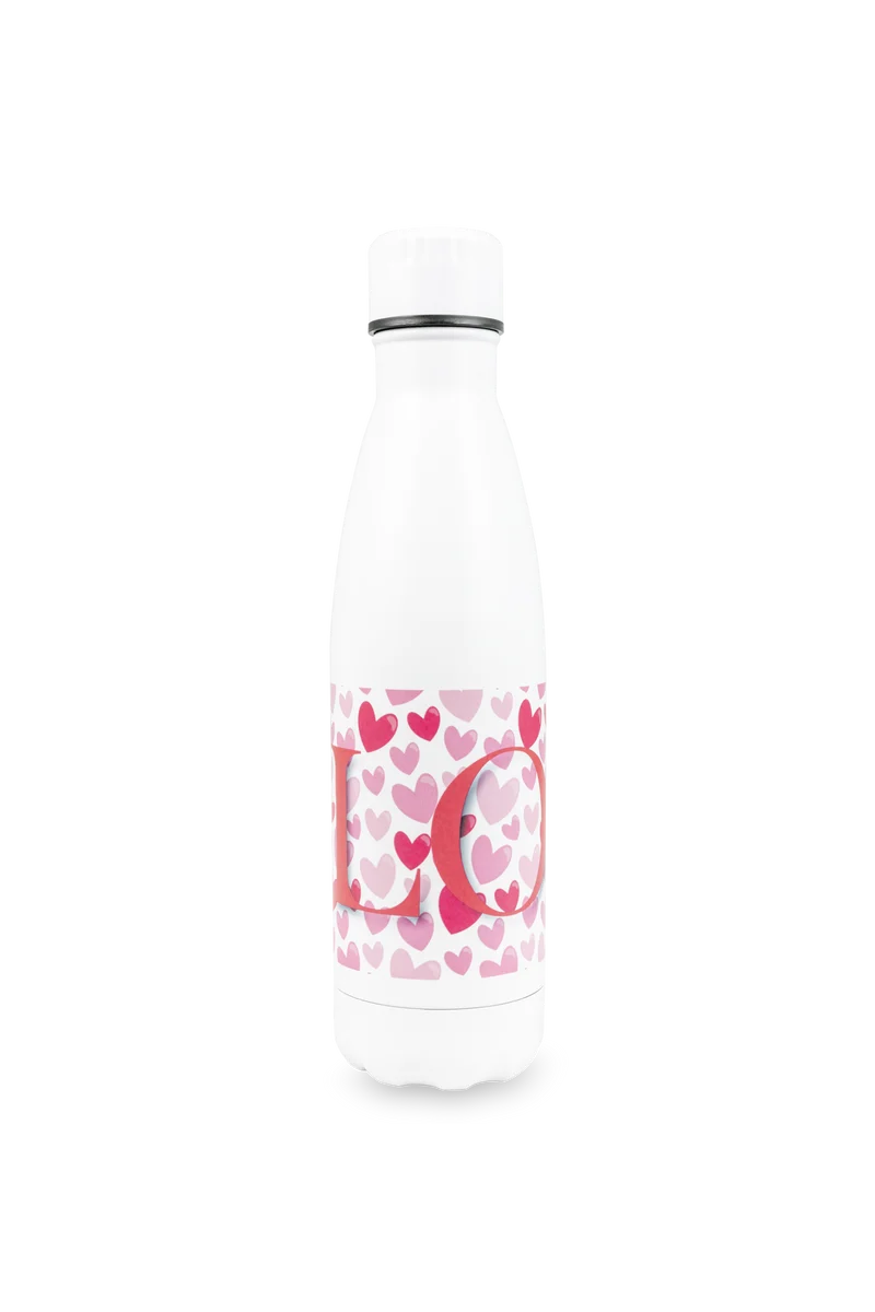 Botella estampada - Corazones