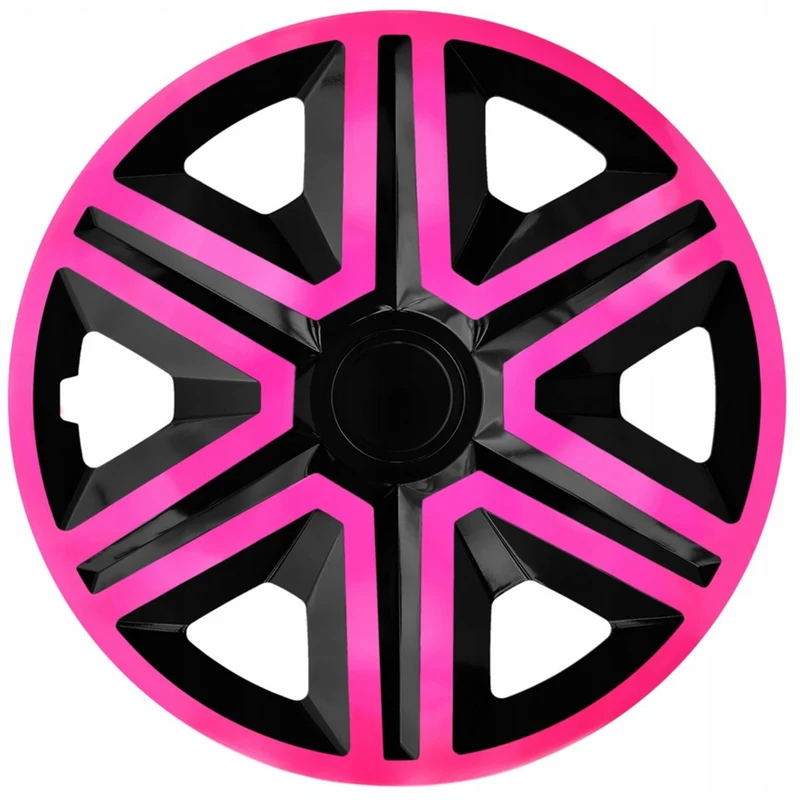 Tapacubos universales 14" NRM ACTION Doublecolor rosa/negro 4 piezas