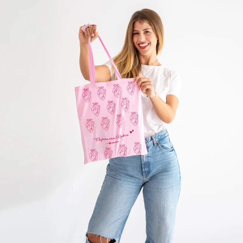 Bolsa tote rosa @enfermerarubia