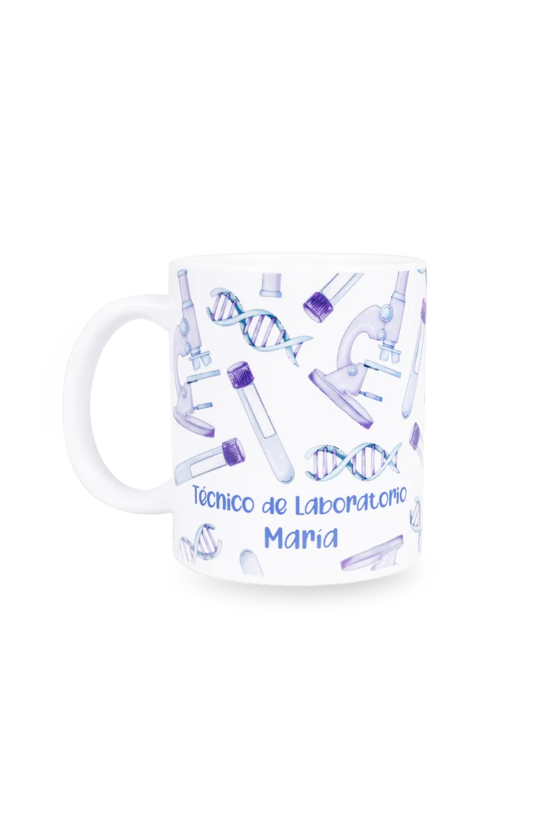 Taza cerámica blanca - Técnico de laboratorio @elartedecuidar