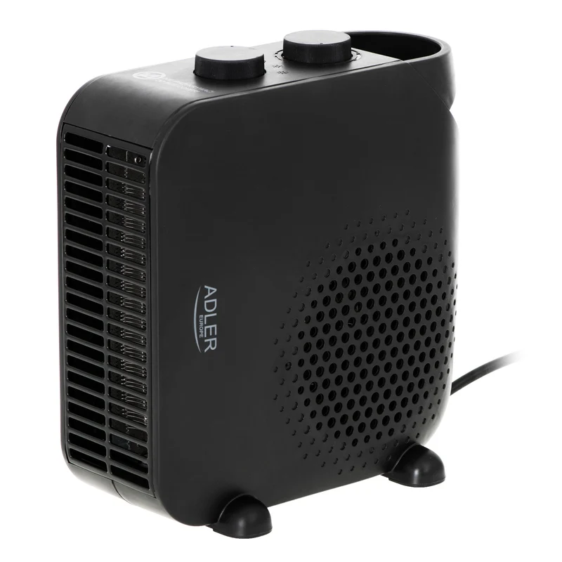 Termoventilador Adler, 2 niveles de potencia, máx. 2000 W, termostato, negro, AD 7725