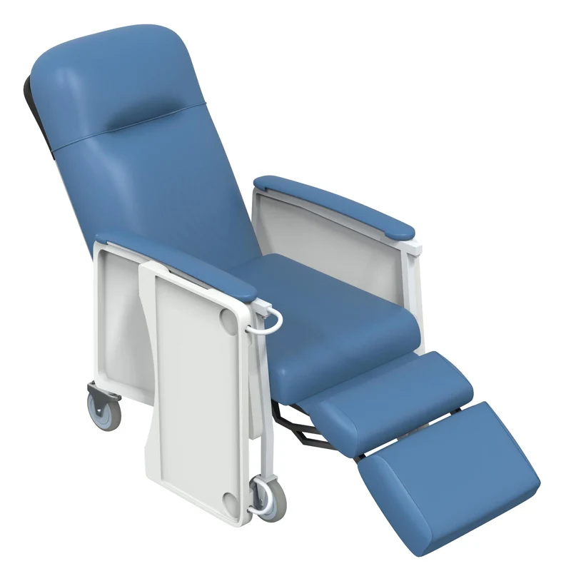 Sillon reclinable 3 posiciones azul charolas laterales Therasenior TM3100