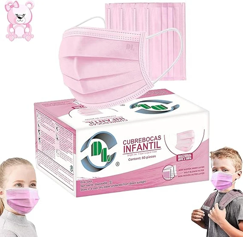 Dentilab Cubrebocas Tricapa Infantil - Caja con 50 Piezas - Mascarilla Desechable para Niños