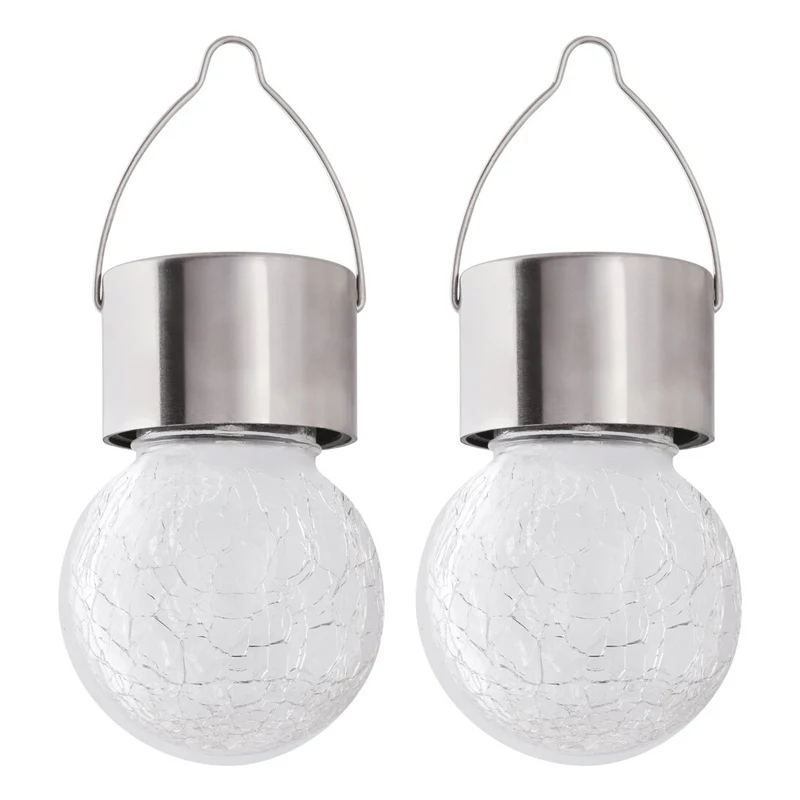 Lámpara solar Rabalux Yola, 1 lm, IP44, color cromo satinado, LED de 0,06 W, 7850, 2 unidades