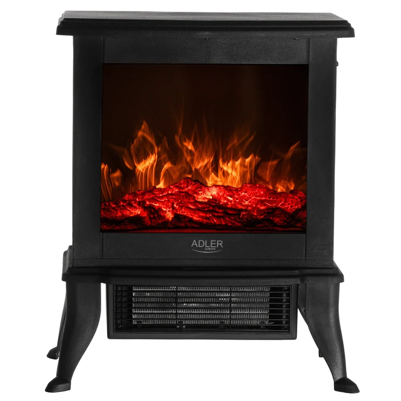 Chimenea eléctrica Adler, 2 niveles de calefacción, potencia máx. 1800W, termostato, efecto llama 3D, AD 7754