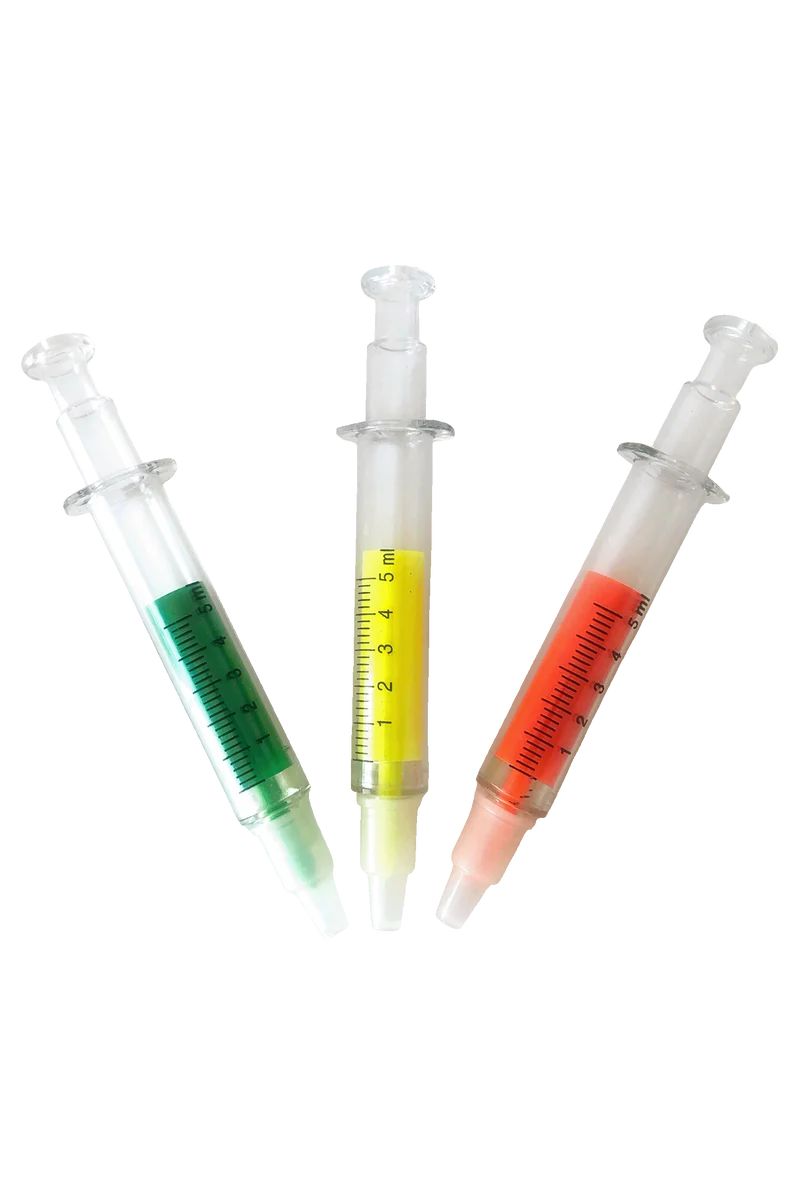Rotuladores fluorescentes gruesos - Jeringuilla