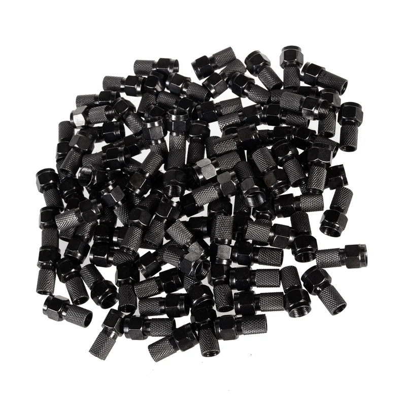 Maclean MCTV-903 Conector F para Satélite Sistema de TV, RG5.9, RG6, 6,8 mm, Níquel con Junta, Negro 100 Unid.