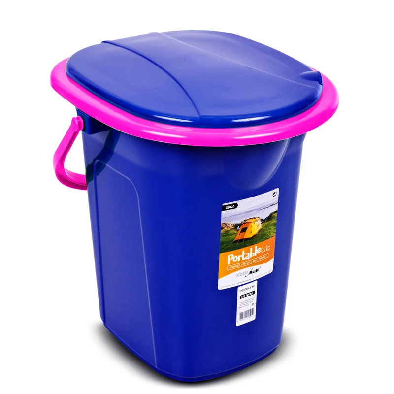 Inodoro turístico GreenBlue GB320BR azul marino-rosa