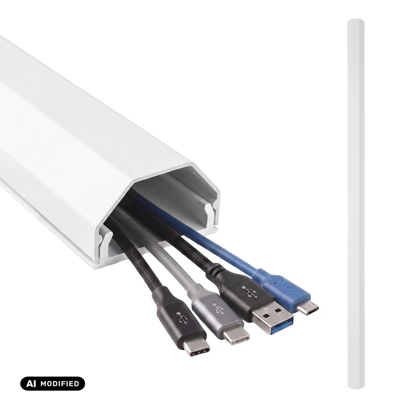 Perfil de ocultación de cables de aluminio Maclean, 33 x 18 x 750 mm, blanco, MCTV-897 W
