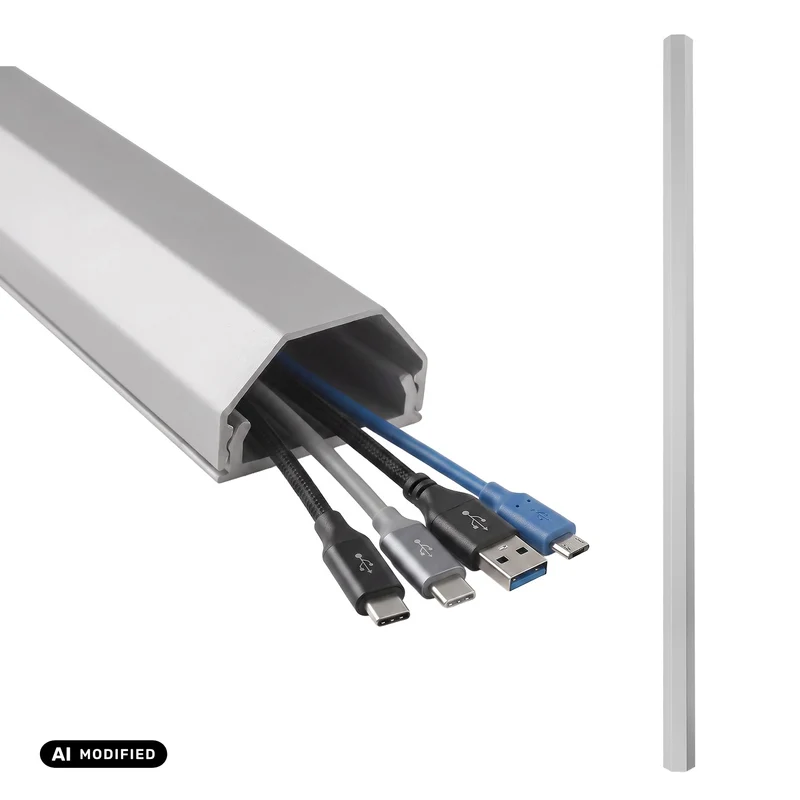 Perfil de aluminio para ocultar cables Maclean, 33 x 18 x 750 mm, plateado, MCTV-897 S