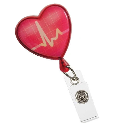 Porta Tijeras Retráctil con Clip – Diseño Corazón EKG