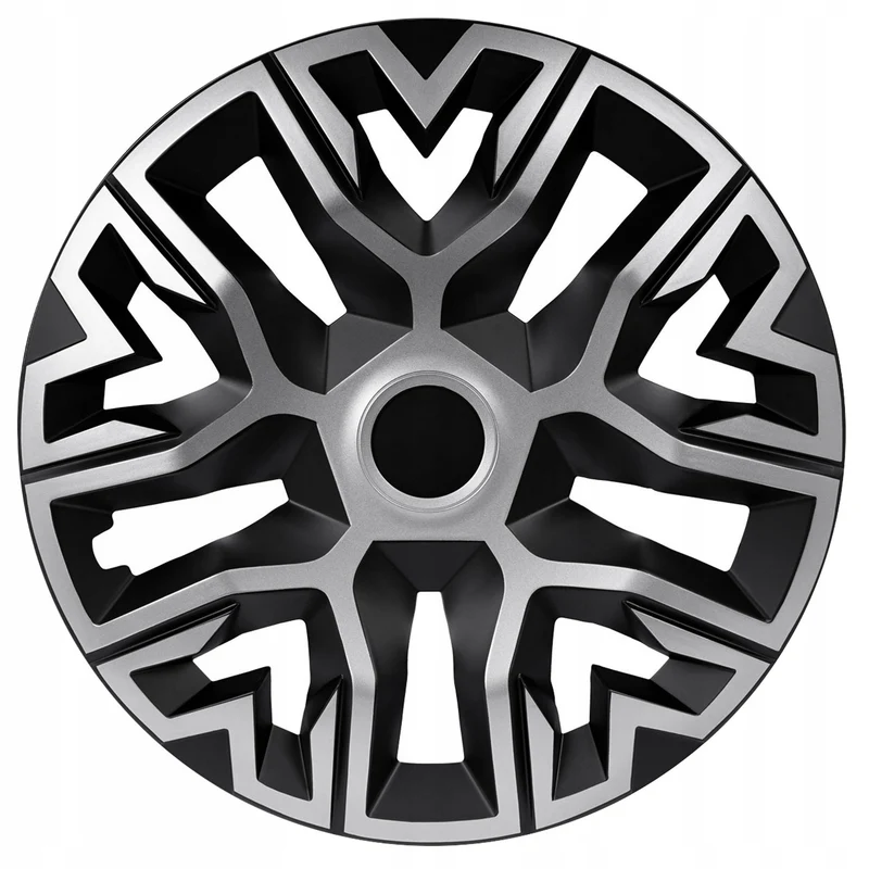 Tapa universal 15'' NRM The Best Bicolor plateada y negra, 1 unidad