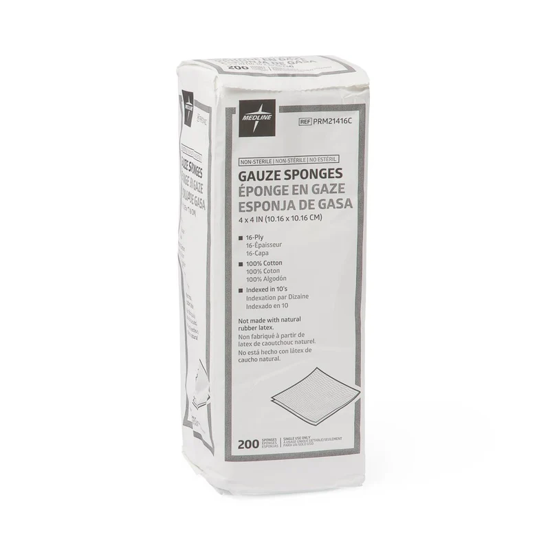 Nonsterile Gauze Sponge, 16-Ply, 4" x 4" (case of 2000)