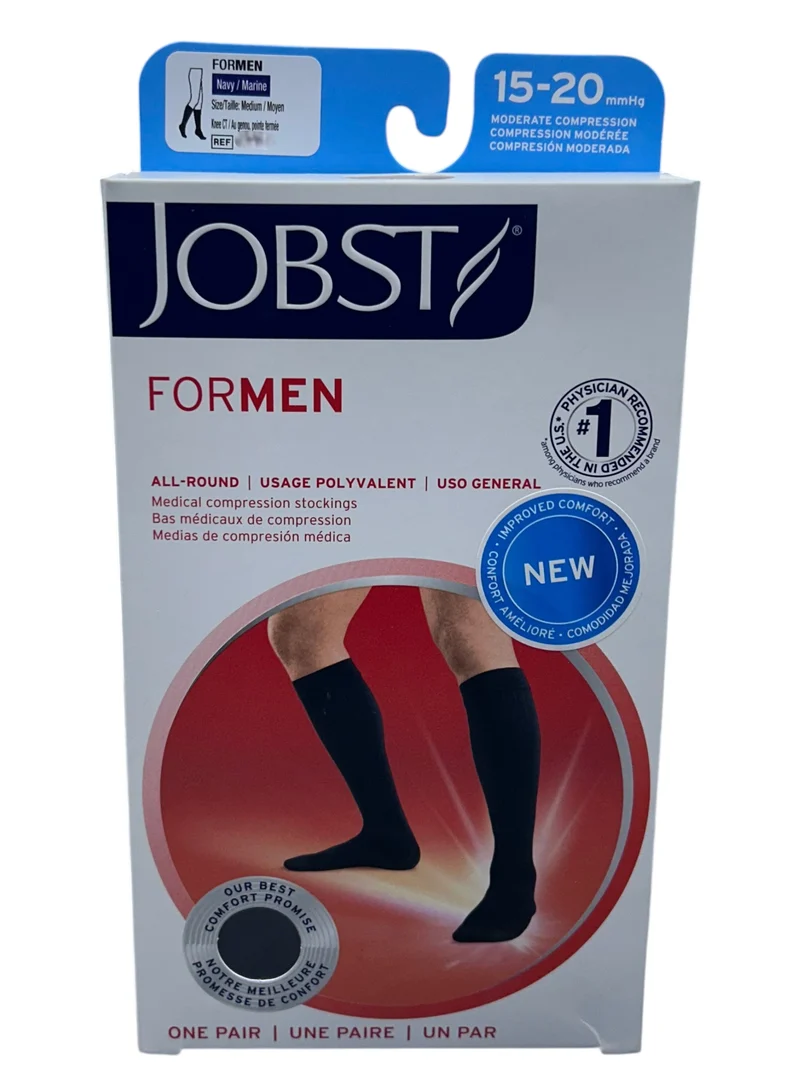 Calcetin caballero rodilla compresion 15-20 mm hg punta cerrada