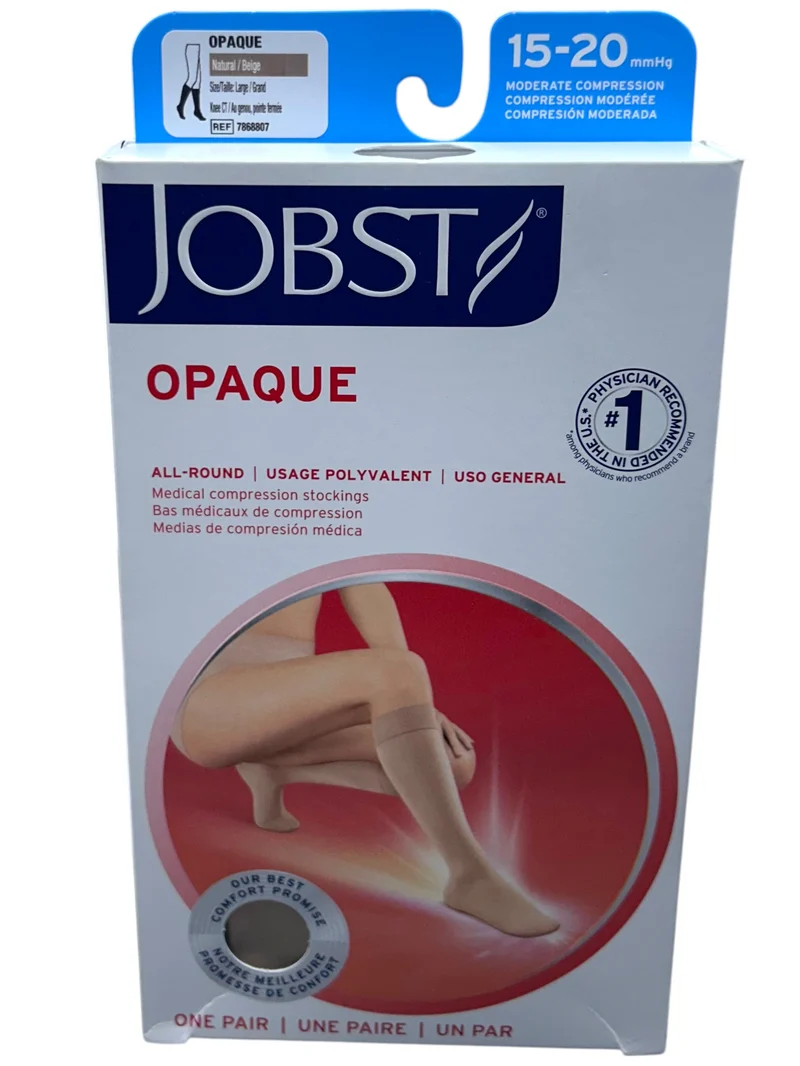 Media Opaque rodilla compresion 15-20 mm hg punta cerrada