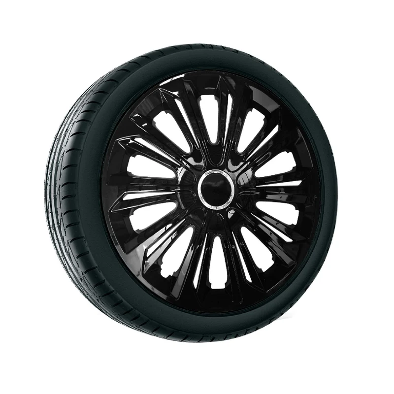Tapa y universal 14" Fuerte color negro lacado 4 piezas