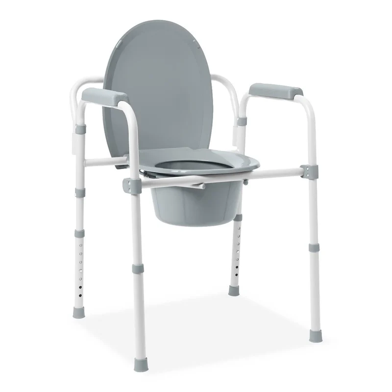 Medline 3-in-1 Folding Steel Elongated Commode