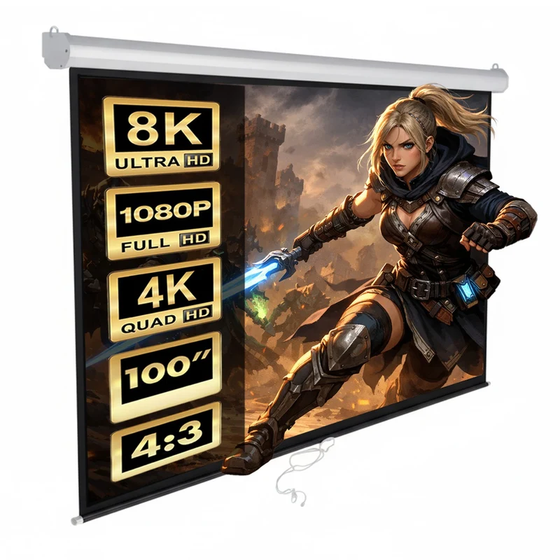 Pantalla de proyección de 100" para pared o techo Maclean MC-594