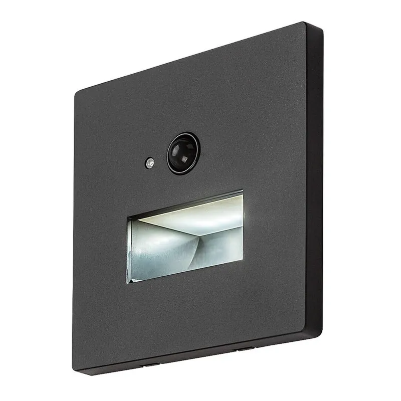 Lámpara Lunca LED 1 W IP20 negra 3000, 4500, 6500 K con sensor de movimiento y sensor de luz, 77197