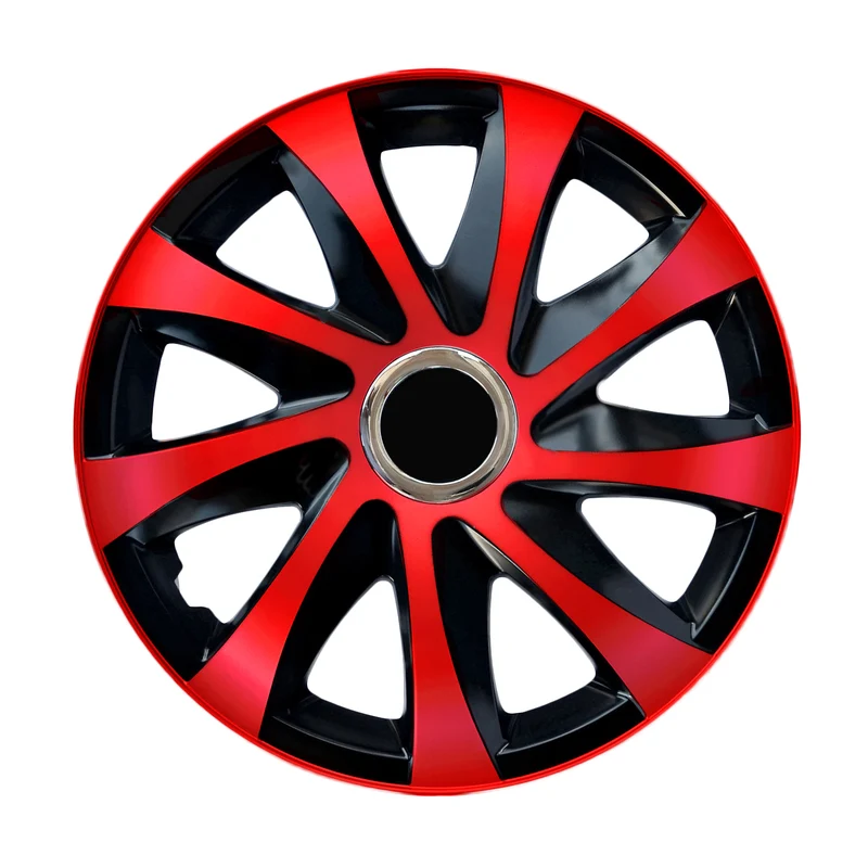 Tapacubos universales 15" NRM DRIFT Extra rojo/negro 4 piezas
