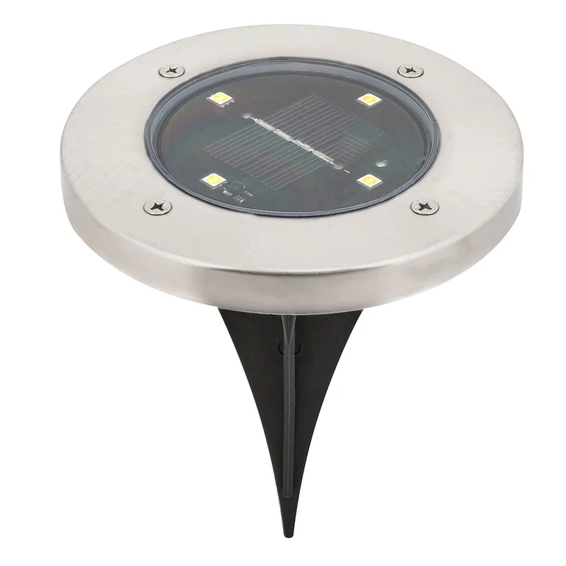 Lámpara solar de jardín Rabalux Dannet, IP44, color cromo satinado, 7975