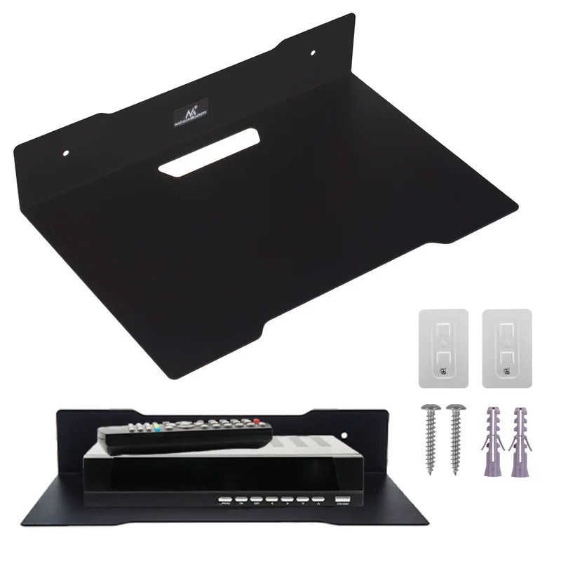 Maclean MC-122 Estante de pared para decodificador, individual, máx. 5kg, acero
