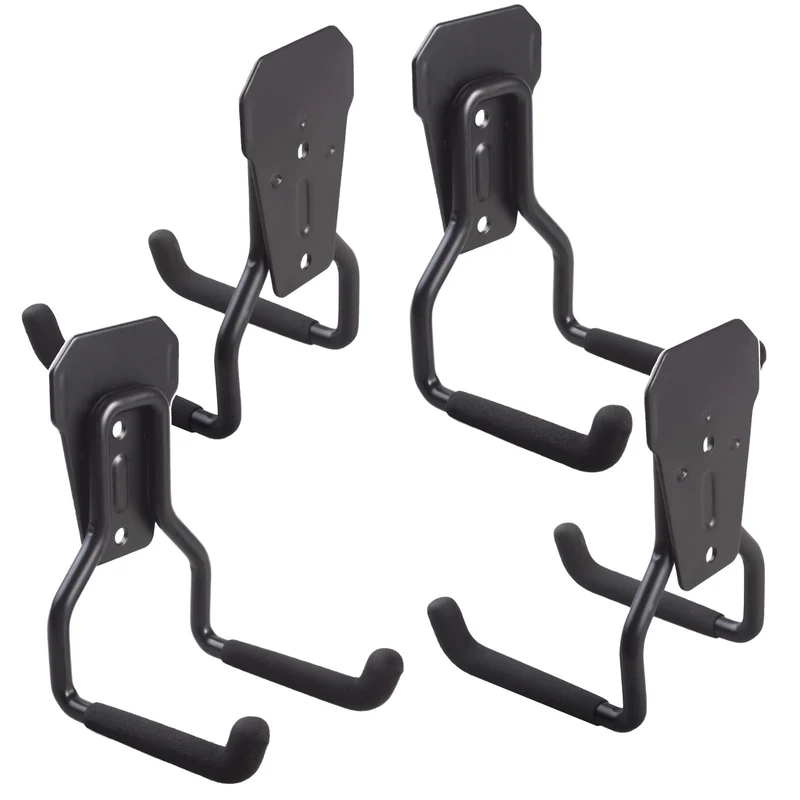 Soporte / colgador de pared para garaje Maclean, para neumáticos, herramientas de jardinería, escaleras, mangueras de jardín, máx. 35 kg, MC-439, 4 unidades