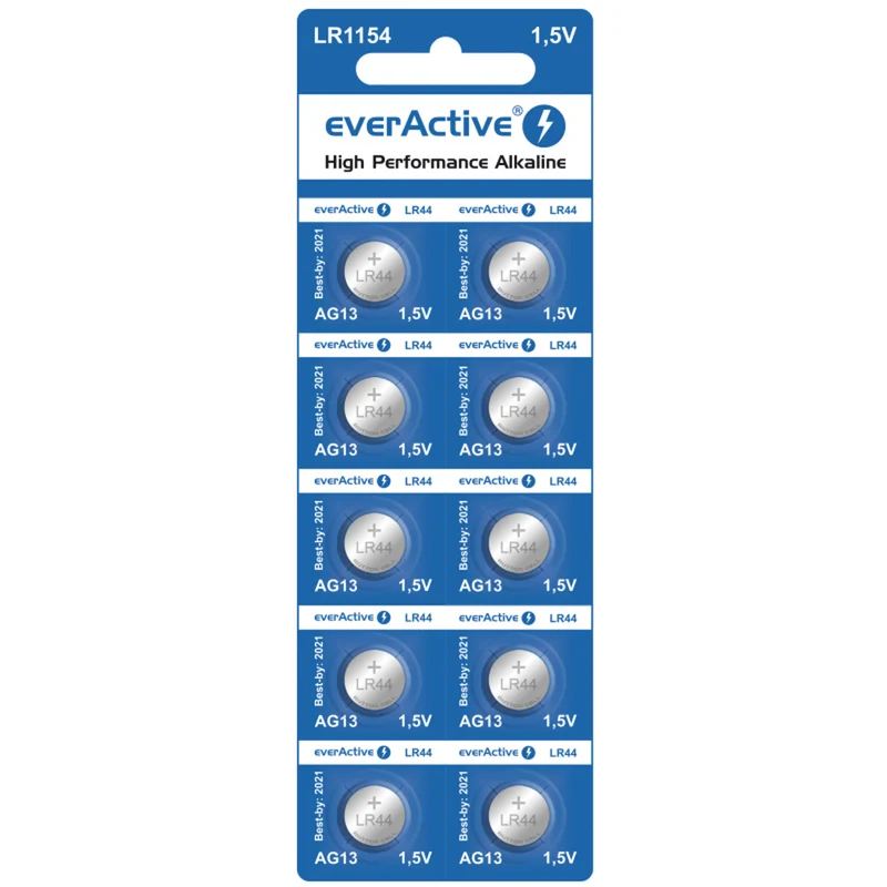 10x G13 LR44 batería alcalina mini everActive Button baterías