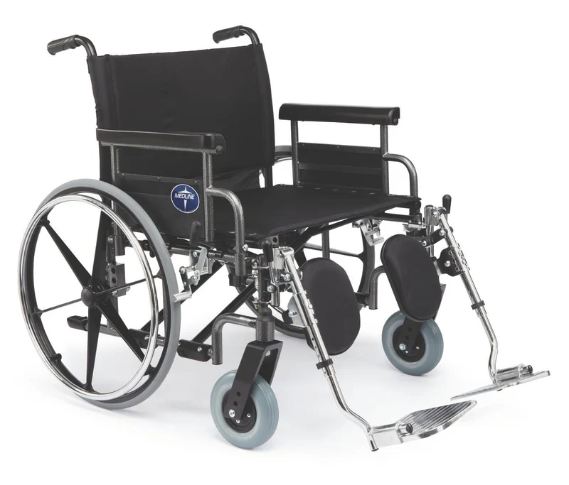 Shuttle Extra-Wide Bariatric Wheelchair with Removable Desk Length Arms and Elevating Legrests, 26"