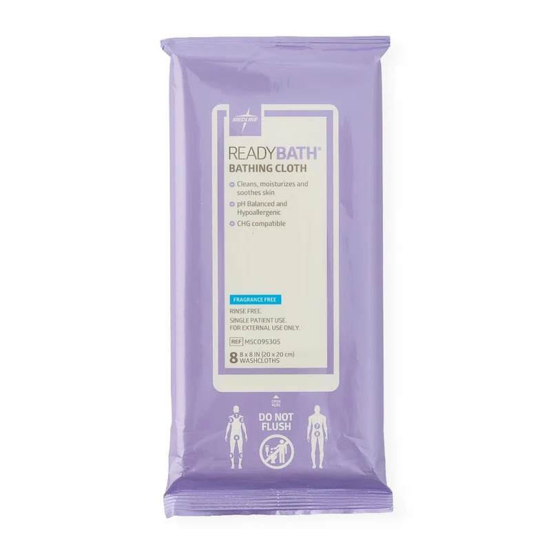 ReadyBath Total Body Cleansing Standard Weight Washcloth, Fragrance Free (case of 30)