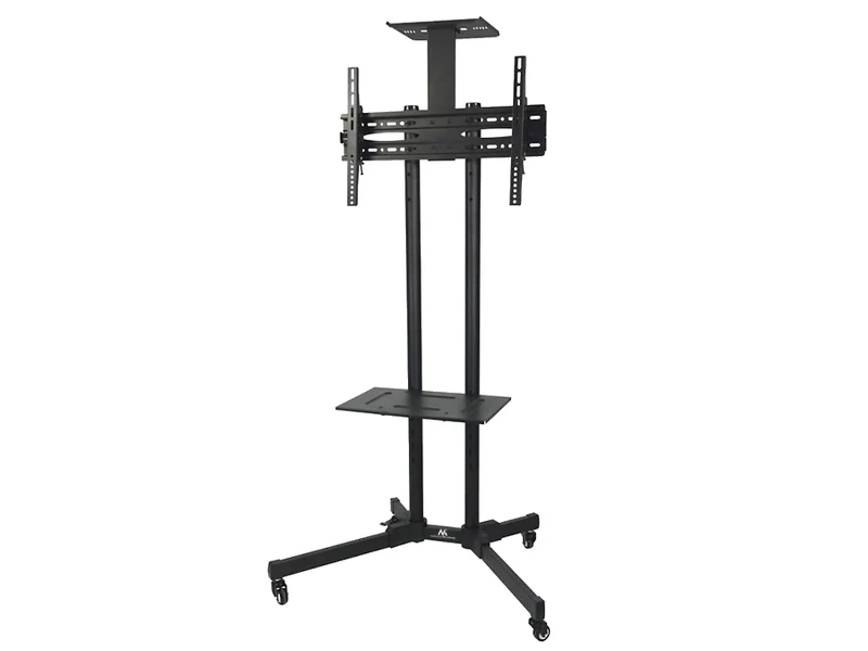 Soporte para pantalla LCD LED TV 32-55" con estante para DVD y ruedas multidireccionales carga hasta 50kg, VESA Maclean MC-661