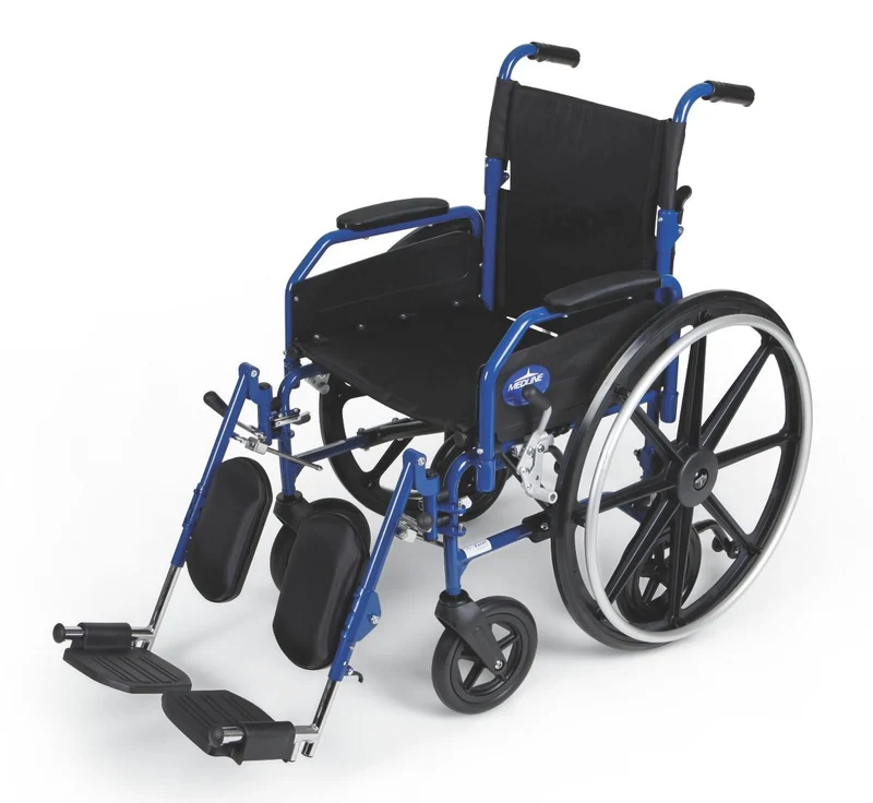 Hybrid 2 Transport Wheelchair with Removable Desk-Length Arms and Swing-Away Elevating Footrests