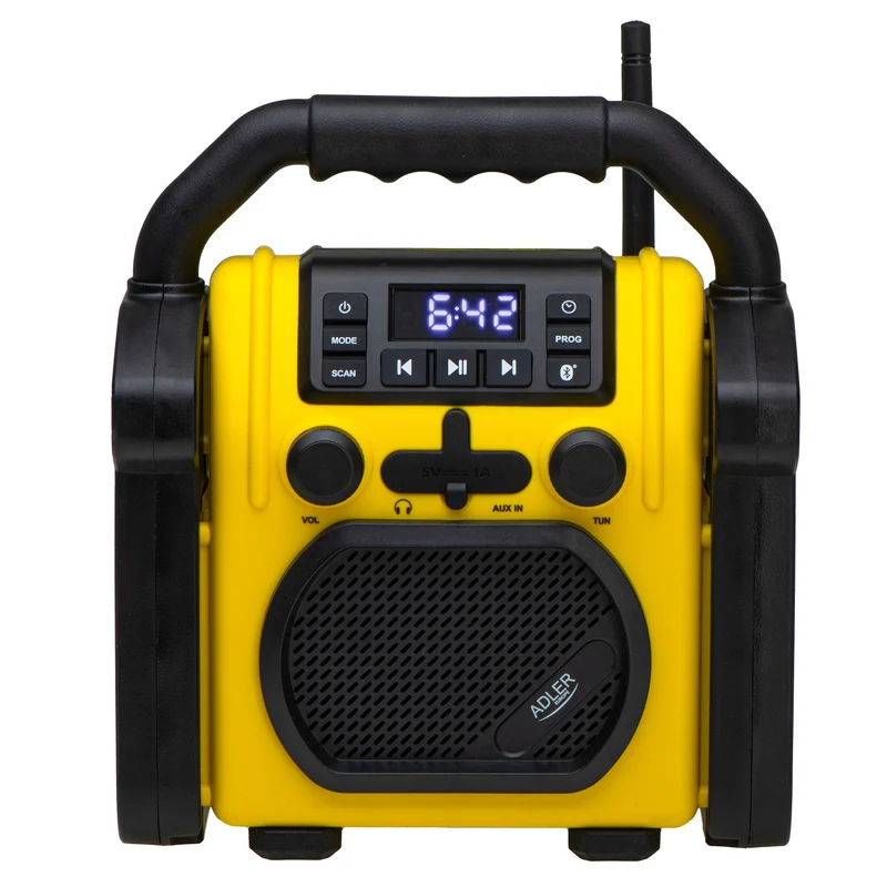 Radio para obras Adler, Bluetooth 5.1, IPX 54, potencia 10 W, AD 1911