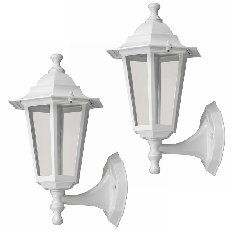 Aplique Rabalux, para exterior, IP43, E27, máx. 60 W, blanco, Velence, 2 unidades